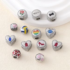 ลูกปัดรูใหญ่รูปวงกลม/วงรี/วง<span class=keywords><strong>แหวน</strong></span> ประดับคริสตัลสไตล์<span class=keywords><strong>แพน</strong></span>โดร่า ผลิตจากสแตนเลส สำหรับงาน DIY เครื่องประ<span class=keywords><strong>ด</strong></span>ับ - Product Image 3