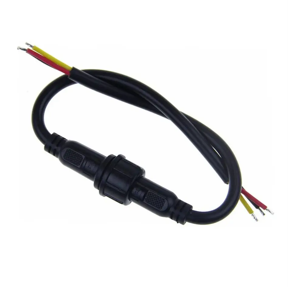 Пользовательские длина кабеля 3 Pin женский и мужской разъем кабель M15 0.5 мм2 водонепроницаемый разъем