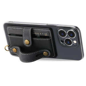 Cartera de pulsera retro de cuero PU con bloqueo RFID para tarjetas de crédito, tipo brazalete con cordón. - Product Image 2