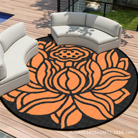 Tapis d'extérieur de cour rond personnalisé tapis d'extérieur de jardin tapis imperméable de patio tapis d'extérieur lavable résistant à l'eau