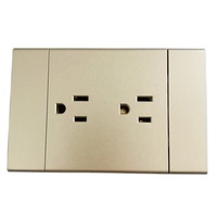 USA Standard 118Type Double 3 Pôles Prise Mince Nouveau Design Haute Qualité PC Panneau Sortie 10A 16A Électrique Interrupteur Mural et Prise