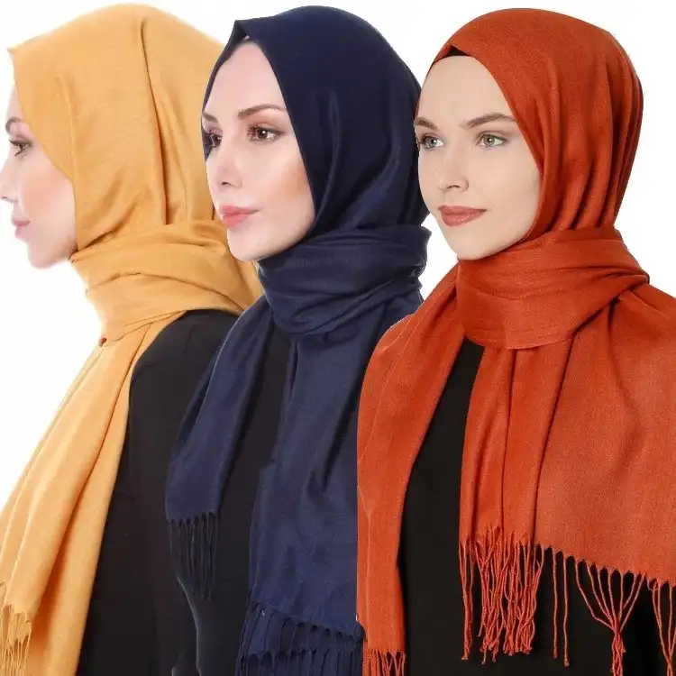 W-Die Neue Morandi Serie Fransen Schal Einfache Vielseitig Männer Und Frauen Imitation Kaschmir Reine Farbe Gebürstet Hijab