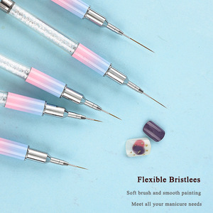 Pinceau de précision pour nail art, 5 tailles (7mm, 9mm, 12mm, 15mm, 20mm), ultra fin, pointe fine, micro-gel UV, pour détails, manucure, salon de beauté - Product Image 5