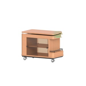 Adjustable Coffee Table Wood <b>Top</b> Movable Storage Cabinet Multifunctional Living Room Sofa Side Table With Wheels - Product Image 1