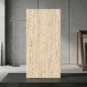 Rock Travertino Beige Textured Porcelain Tiles 600x1200mm European Style Anti Slip Floor <b>Wall</b> - Product Image 1