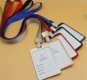 <span class=keywords><strong>Verticale</strong></span> Cuoio DELL'UNITÀ di elaborazione ID Carta di Nome Badge Holder Multi-Card, In Pelle A Doppia Come Badge Holder - Product Image 6