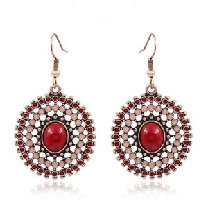 Boucles d'oreilles pendantes de style bohème, argent tibétain, turquoise, bijoux de mode pour femmes, cadeau 2024 - Product Image 5