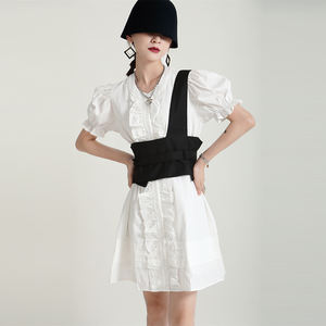 Vestido de verano de manga abombada, falda holgada, <span class=keywords><strong>hongo</strong></span>, longitud media, 2023 - Product Image 3