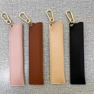 Tas Penyimpanan Pensil Kulit Jepang Korea, Tas Kuas Portabel, Klip Pena Stylus, Aksesoris Tempat Pena, Set 2 Buah, Hadiah, Logo Custom - Product Image 3