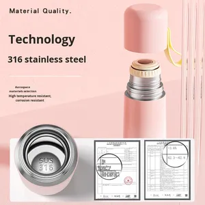 High-quality Gradient <b>Thermos</b> <b>Cup</b> 316L Stainless Steel Cold Water Double-Lid Portable for Men Women Students - Product Image 3