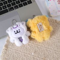Porte-clés en peluche personnalisé en forme d'animal, figurine mignonne de chien de dessin animé, pendentif de sac à dos, décoration, cadeaux d'anniversaire, vente en gros