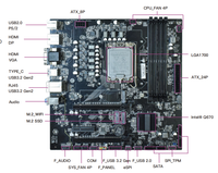 Carte mère de jeu Q670 LGA 1700 2*DDR4 64 Go M.2 NVME Ordinateur de bureau Carte mère haut de gamme pour Intel 12e 13e génération I3 I5 I7 I9