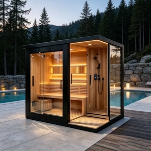 Sauna <span class=keywords><strong>doccia</strong></span> in cedro rosso, resina di pino, trasparente e duratura, per esterni, adatta a insetti e formiche, non soggetta a corrosione - Product Image 3
