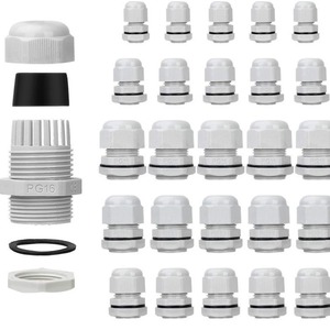 Eparthub Kit de 25 Conectores Impermeables PG7-PG16, Conector de Sellado de Nylon IP68 para Cables de 3-15mm, Uso Industrial y Exterior - Product Image 1