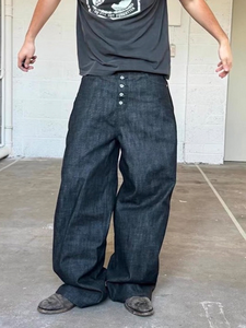 Jeans <span class=keywords><strong>Original</strong></span> Cow pour hommes et femmes, pantalon Stereo Machete avec motif patchwork, denim délavé moyen, jeans baggy noirs pour hommes - Product Image 2