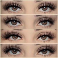 Faux cils personnalisés à marque privée, effet vison, en poils synthétiques, naturels, à bande noire