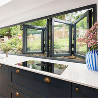 Puertas y Ventanas de Doble Vidrio con Revestimiento Resistente a Huracanes, Diseño Moderno de Alta Calidad, Gris, Horizontal, para Casas y Cocinas