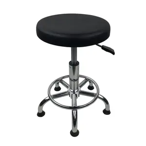 Mobiliário Laboratório Escola Ciência Biologia Física Experimento PU Espuma Superfície ESD Round Industrial Bar Swivel Stool