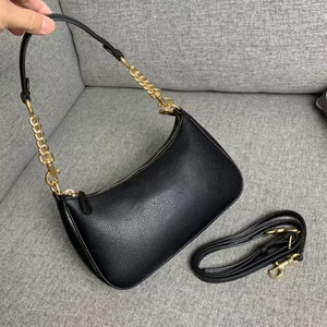 Bolso de Hombro Retro de Media Luna en Piel Vegana Granulada con Cadena Dorada, Elegante Bolso Hobo de Media Luna para Mujer - Product Image 4