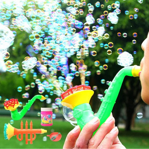 Pistola de burbujas musical, varita de trompeta y saxofón, solución de burbujas de plástico de 15x8cm para niños de 5 a 7 años, juguete unisex - Product Image 1
