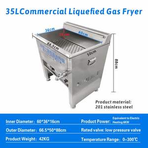مقلاة عميقة تجارية تعمل بالغاز المسال مع صمام ضغط منخفض وتحكم رقمي، معدات لطهي الدجاج للمطاعم والأغراض التجارية - Product Image 2