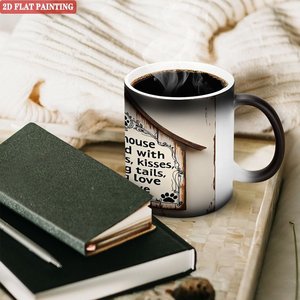 Heat Changing Mug 11oz Frosted Black Ceramic Custom Print Cup With <b>Dog</b> House Design - Product Image 3