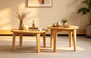 Modern Wooden Coffee <b>Table</b> Set Minimalist Nesting Design Living Room Furniture - Product Image 5