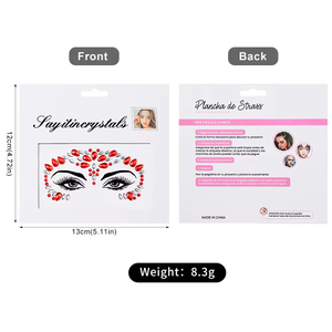 Pegatinas de <span class=keywords><strong>Maquillaje</strong></span> Acrílicas con Brillantina 3D, Gemas de Cristal Coloridas, Tatuajes Faciales Sexys para Mujeres, Decoración para Fiestas y Días Festivos - Product Image 6