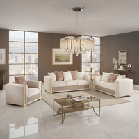 Ensemble de canapés en velours de luxe haut de gamme, style Chesterfield européen, modulaire, sectionnel, pour appartement, hôtel, salon, rembourré en mousse