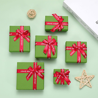 Boîte à bijoux en carton personnalisée avec logo, impression de logo, emballage de bijoux, boîte de luxe verte, collier, bague, boîte cadeau en papier