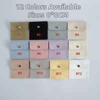 Kantong Perhiasan Mikrofiber dengan LOGO Custom, Multiwarna, Kancing Satin, untuk Kalung, Anting, Cincin, Gelang, Kemasan & Penyimpanan