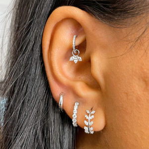 CANNER - Pendientes de Aro con Forma de Hoja de Vid, Chapados en Oro de 18 Quilates, Plata de Ley S925, Joyería de Moda para Fiesta - Product Image 4