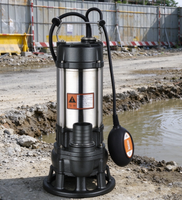 Pompe à eaux usées submersible en acier inoxydable avec système de découpe, 4 pouces, 3 CV, câble de 7 m, pour systèmes d'évacuation des eaux usées municipales et hôtels