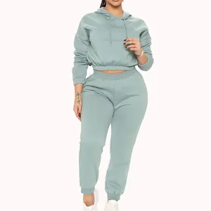 Benutzer definierte Logo Pullover Pullover lange Hose Frauen Jogger Running Set zweiteilige Hoodies Hosen anzüge