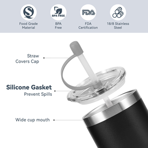 2024 produk penjualan laris cangkir Tumbler susu terisolasi vakum baja tahan karat dinding ganda untuk anak-anak dengan sedotan - Product Image 6
