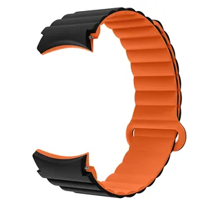 RYB Magnetic Watch Strap For Samsung Galaxy Watch 5 20mm Sport Silicone Wrist Band For Smart Watch 4
