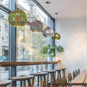 3D sfera di vetro ha condotto la luce del pendente per la casa postmoderno creativo caldo bianco <span class=keywords><strong>lampadario</strong></span> decorativo per il ristorante bar negozio di abbigliamento - Product Image 2