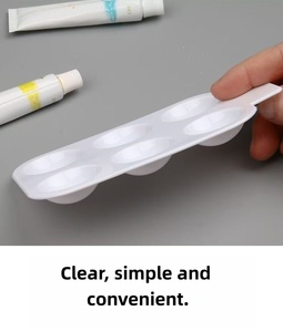 Пластиковый прямоугольный поддон для краски с 6 ячейками, белый, 14,5x8,8 см, для акварели, рисования, рукоделия и вечеринок - Product Image 3