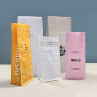 Sachet personnalisé imprimé 250g 1kg avec fermeture à lien, fond plat, soufflet, en papier kraft brun, pour emballage de café, thé, grains de café, avec valve