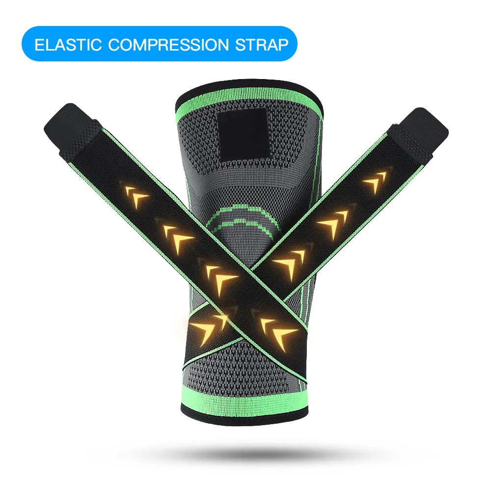 निर्माता दबावयुक्त 3डी बुना हुआ नायलॉन घुटने का ब्रेस सांस लेने योग्य खेल संपीड़न आस्तीन फिटनेस सुरक्षा घुटने का समर्थन ताना