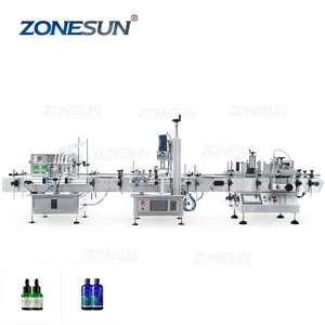 ZONESUN ZS-FAL180D4 otomatik masaüstü uçucu yağ cilt bakımı sıvı sprey şişesi dolum kapatma ve etiketleme makinesi