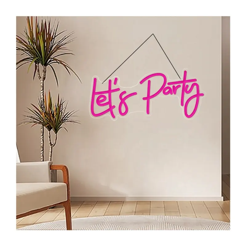 美しい装飾LET'S PARTY LEDネオンサインピンクレッドカラー