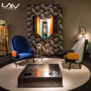 Modern Macron <strong>Color</strong> Matching Leisure Accent Chairs Fabric Upholstered Lounge Armchair Use for Living Room Hotel <strong>Fauteuil</strong> - Product Image 5
