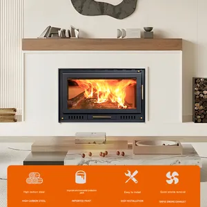 Chimenea Moderna <span class=keywords><strong>de</strong></span> Acero para el Hogar, Estufa <span class=keywords><strong>de</strong></span> <span class=keywords><strong>Leña</strong></span> <span class=keywords><strong>de</strong></span> Instalación Independiente para Apartamentos, Hoteles y Villas - Product Image 3