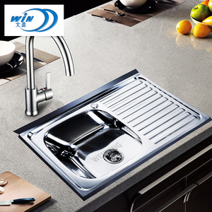 Fregaderos de <span class=keywords><strong>cocina</strong></span> Fregadero de granja Fregadero Mostrador superior Cuadrado Hotel Stone 200 304 Construido en un solo tazón de acero inoxidable WY-8050SA moderno - Product Image 6