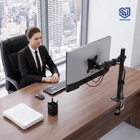 Großhandel 360-Grad-Drehung °   Einzelner Monitorarm für Schreibtischmontage für 13"-32" Bildschirme, höhenverstellbarer Monitorständer mit C-Klemme & Kabeldurchführung