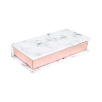 Boîte d'emballage de luxe personnalisée en marbre rigide pour cils, avec gaufrage, pelliculage mat, couvercle magnétique à clapet, matériaux recyclés, emballage cadeau