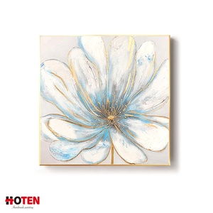 Grande e personalizzabile moderno astratto blu scuro fiore stampa a olio su tela di <span class=keywords><strong>artisti</strong></span> disegnati a mano per amore pittura decorativa - Product Image 4