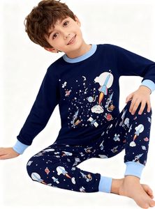 Ensemble de pyjama d'hiver pour garçons, dessin animé, manches longues, coton, lumineux dans le noir, imprimé doux, deux pièces, 3-9 ans, <span class=keywords><strong>taille</strong></span> DE 98-134 - Product Image 4
