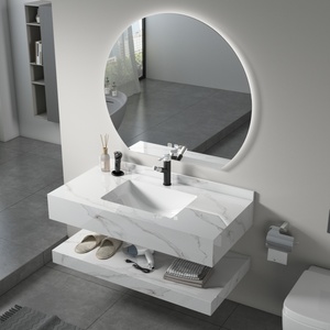 <span class=keywords><strong>Muebles</strong></span> de <span class=keywords><strong>Baño</strong></span> Modernos de Alta Calidad, Impermeables, con Gabinetes de Losa de Roca Montados en la Pared y Espejo LED - Product Image 4